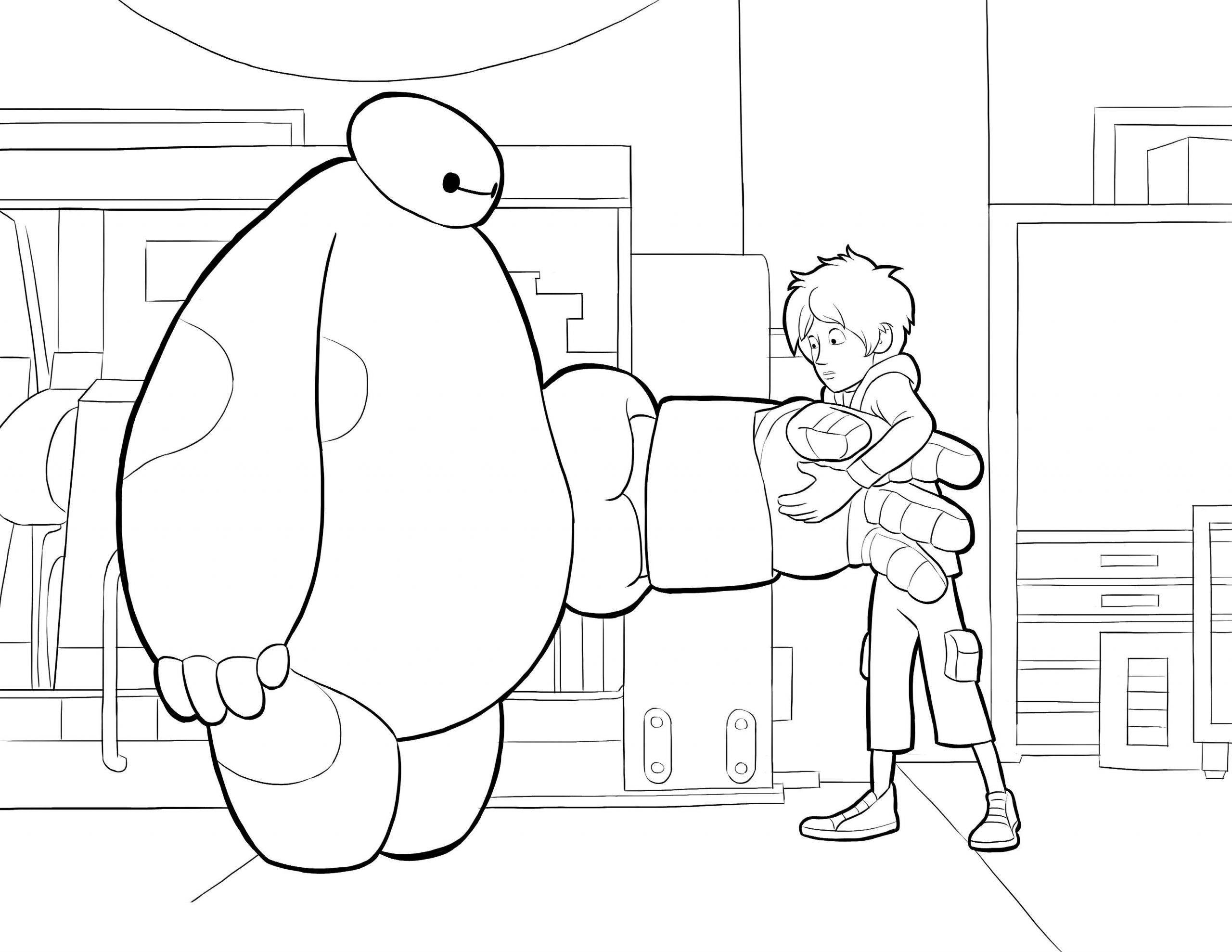 Baymax And Friend Coloring Page