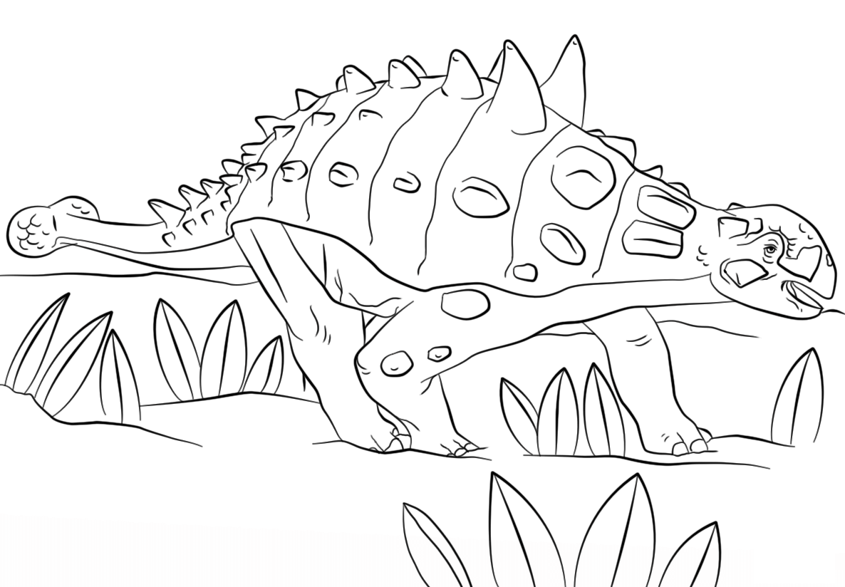Ankylosaurus Euoplocephalus Coloring Page