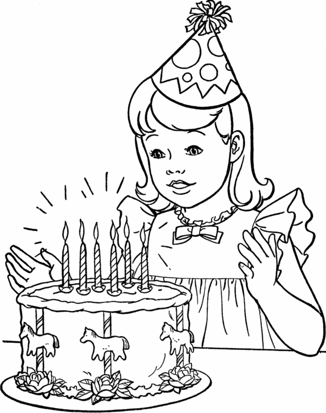Free Printable Birthday Cake And Mother Coloring Page