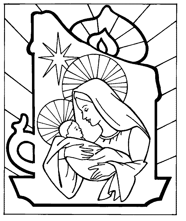 Mary Is Holding Baby Jesus Coloring Page