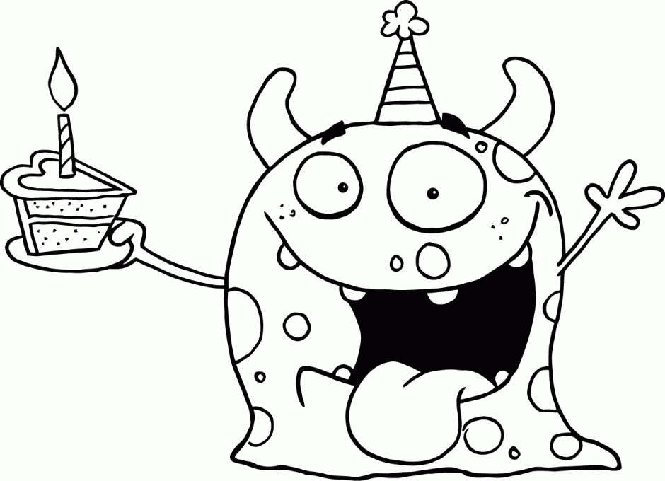 Free Birthday Cake For Girl Coloring Page