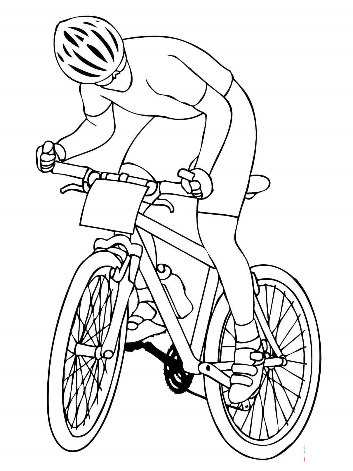 Mountain Biker Online Coloring Page