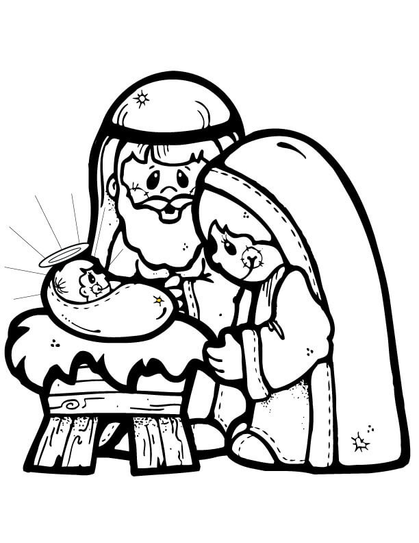 New Baby Jesus Coloring Page