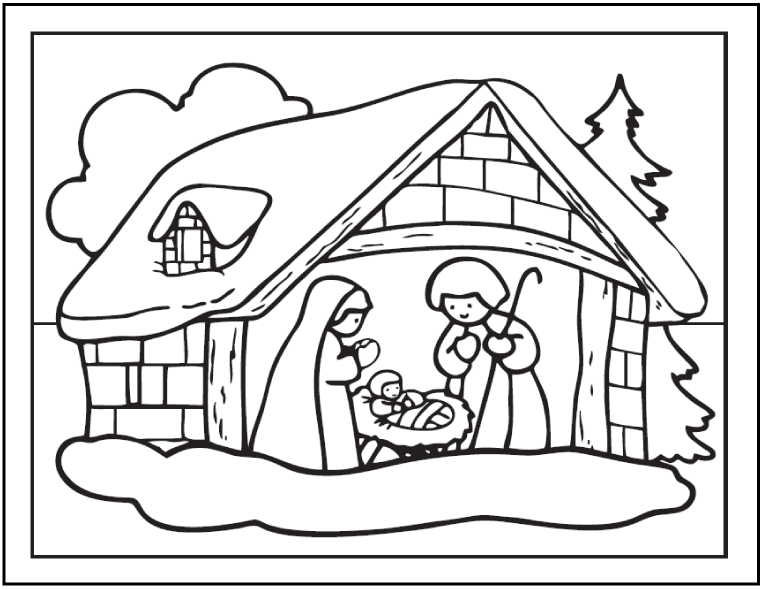 Baby Jesus House Coloring Pages