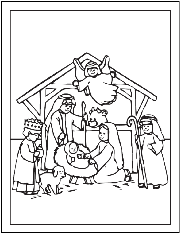 Baby Jesus Nativity Scene Coloring Coloring Page