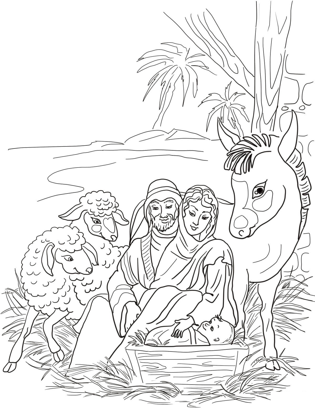 Baby Jesus Holy Family Coloring Page
