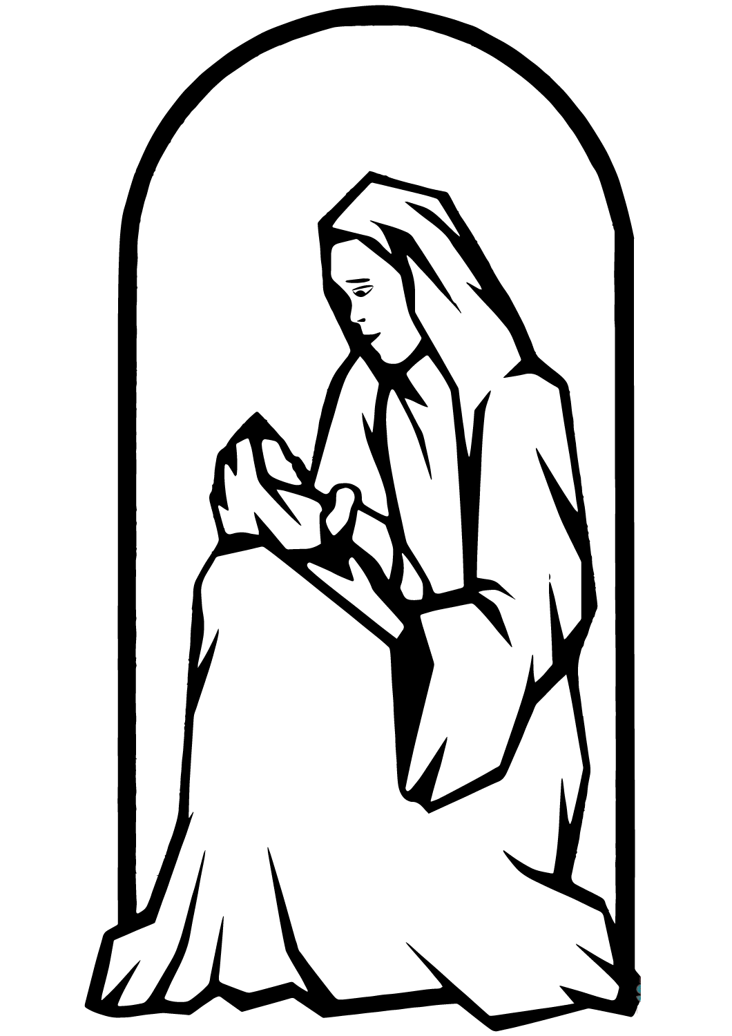 Baby Jesus In Glass Coloring Page Coloring Page