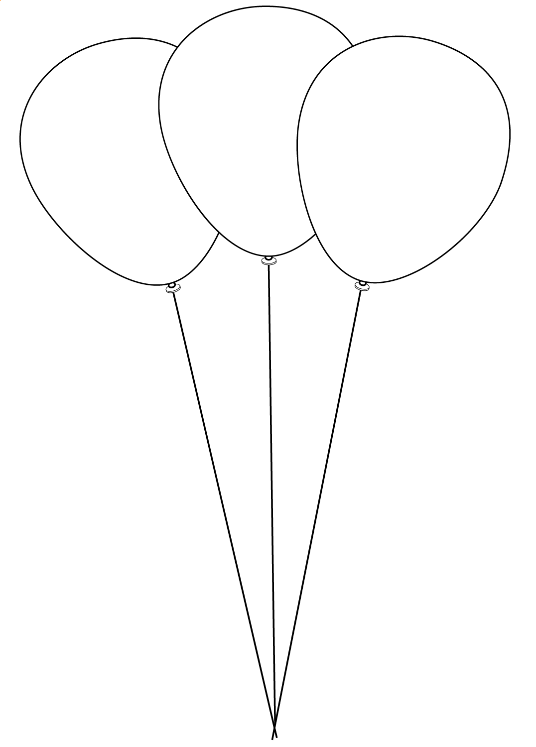 New Three Balloons Coloring Page Coloring Page