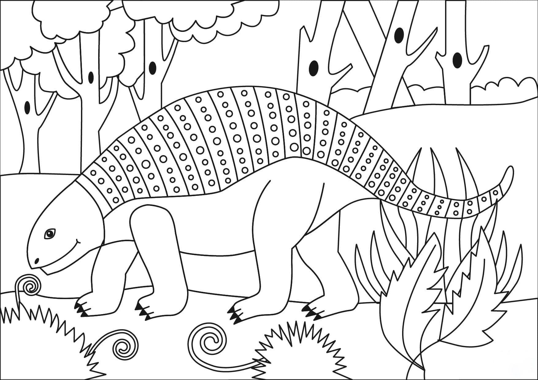 Ankylosaurus Euoplocephalus Dinosaur Coloring Page