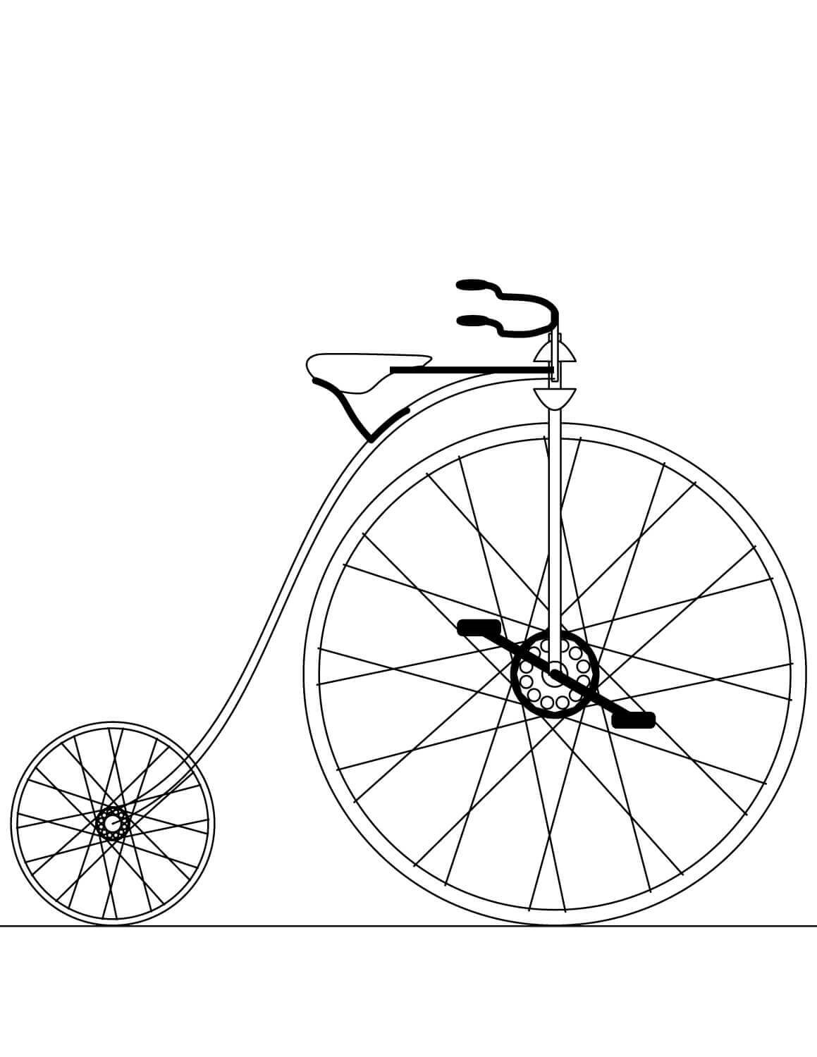 Old Velocipede Online Coloring Page