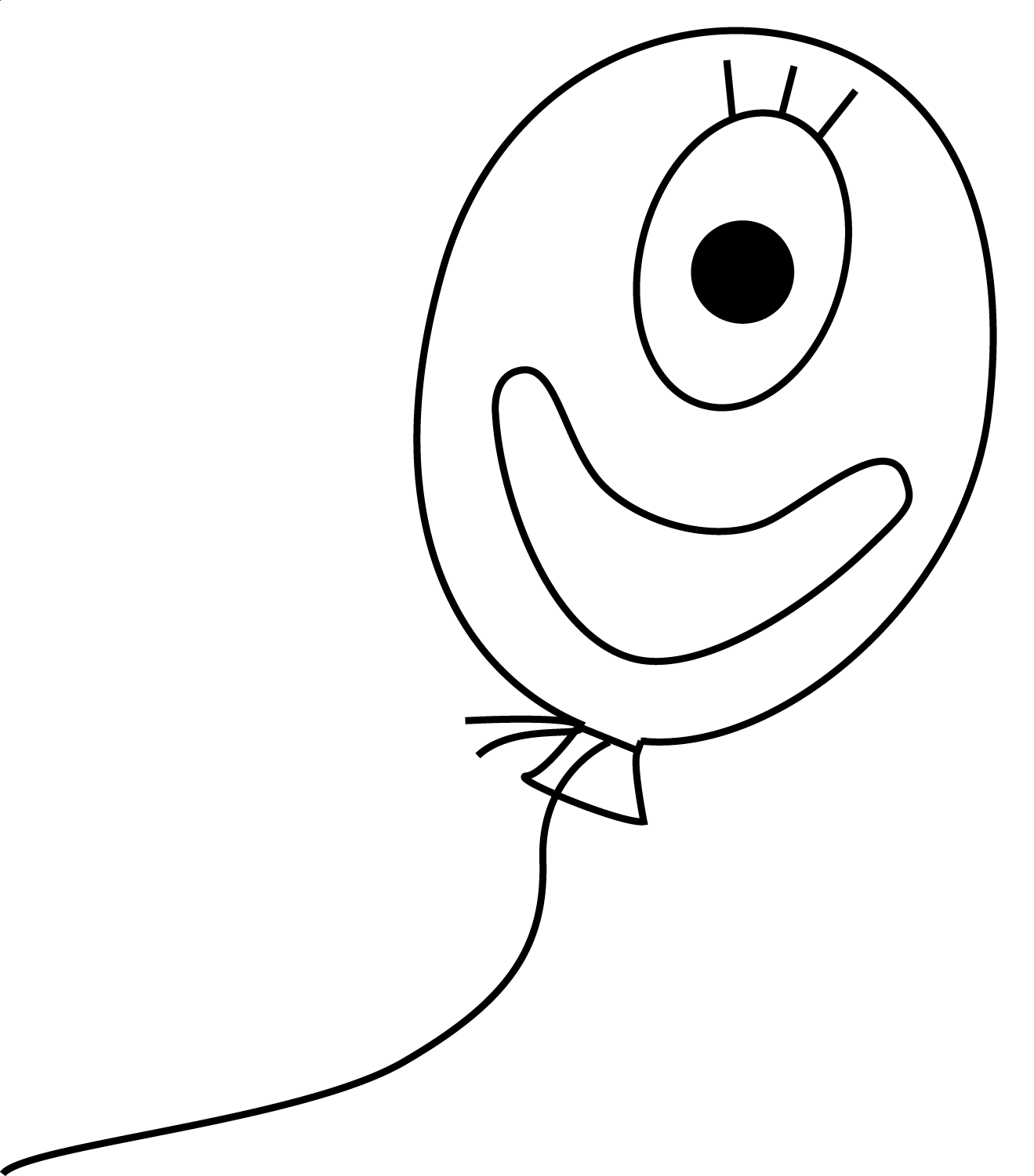 One Eye Balloon Coloring Page Coloring Page