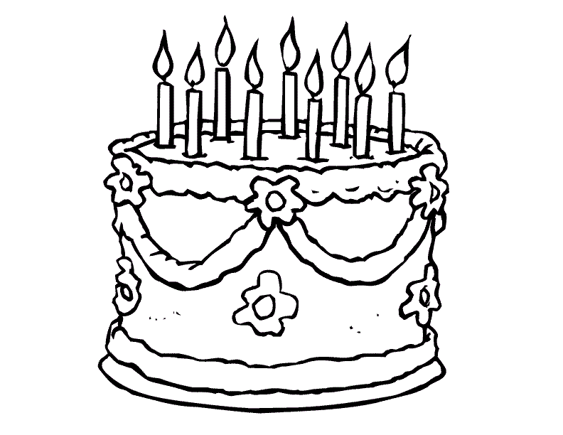 Best Birthday Cake Coloring Page