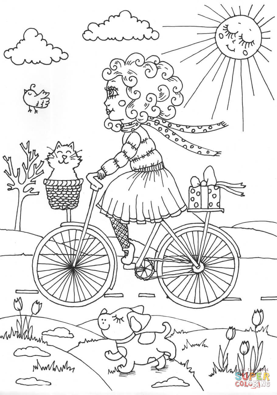Peppy In April Spring Coloring Page Coloring Page