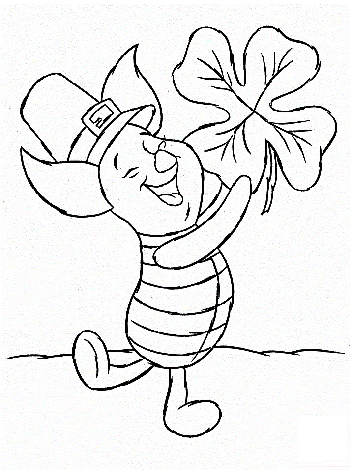 Baby Winnie The Pooh Hold A Leave Coloring Page