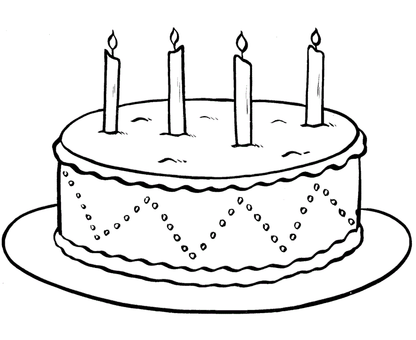 Printable Birthday Cake For Girl Coloring Page