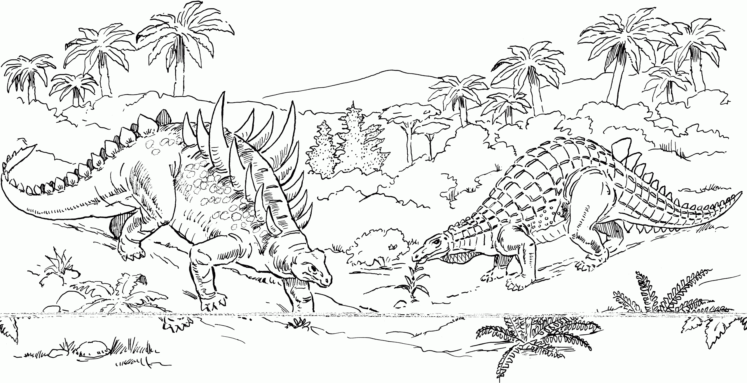 Polacanthus And Scelidosaurus Coloring Page