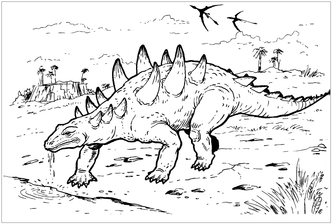Polacanthus Dinosaur Ankylosaurus Coloring Page