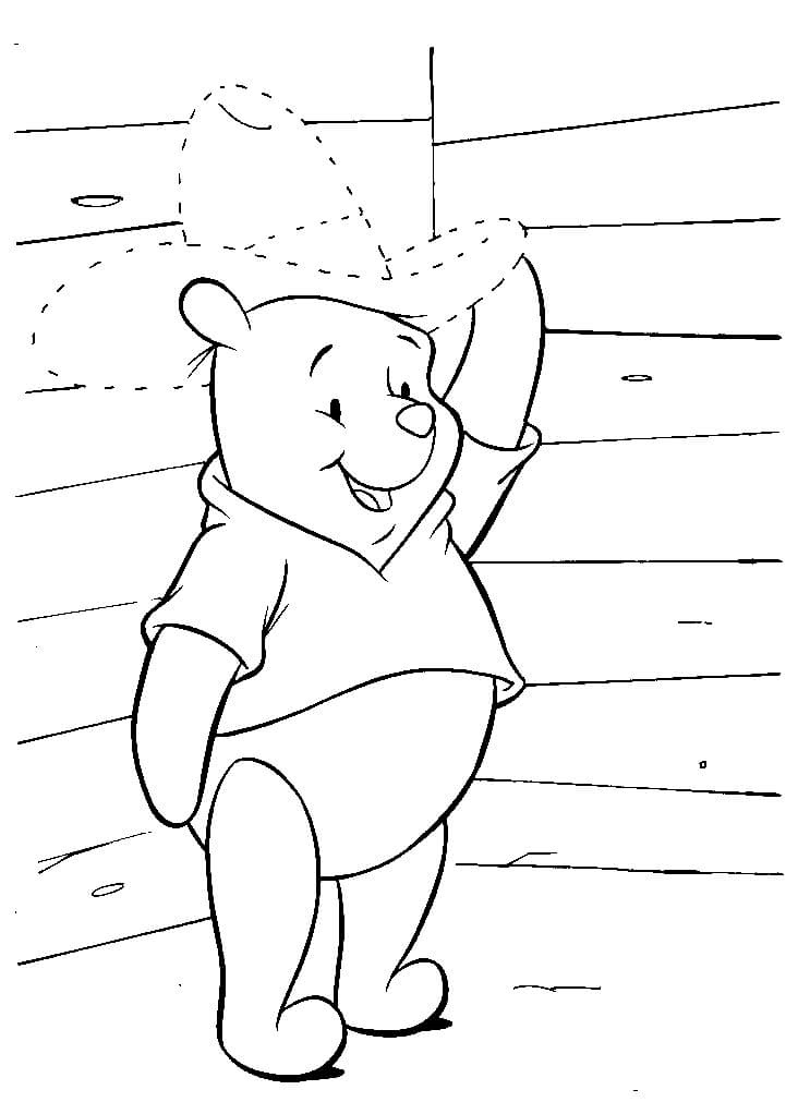 Baby Winnie The Pooh And New Hat Coloring Page
