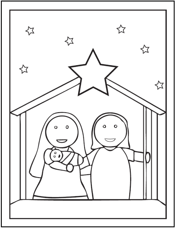 Baby Jesus In Preschool Coloring Page