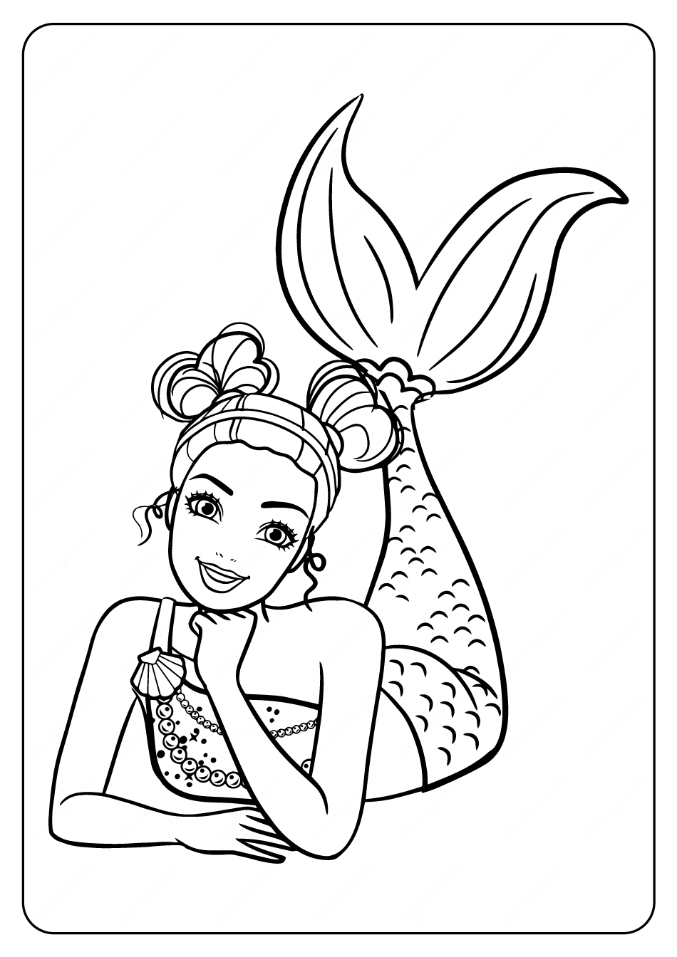 printable cute barbie mermaid coloring pages coloring cool