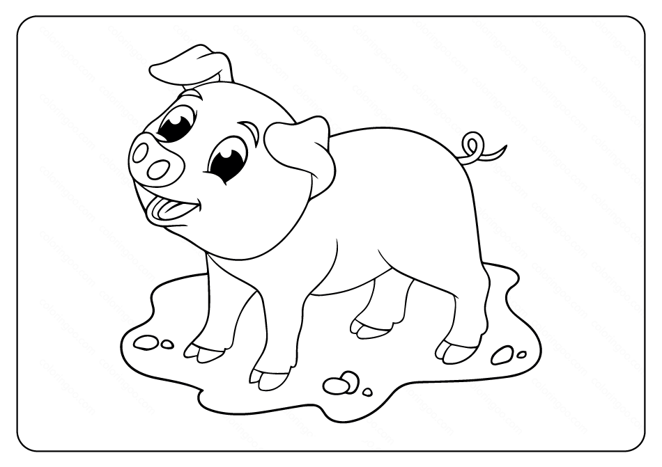 Printable Baby Pig Smile Coloring Pages