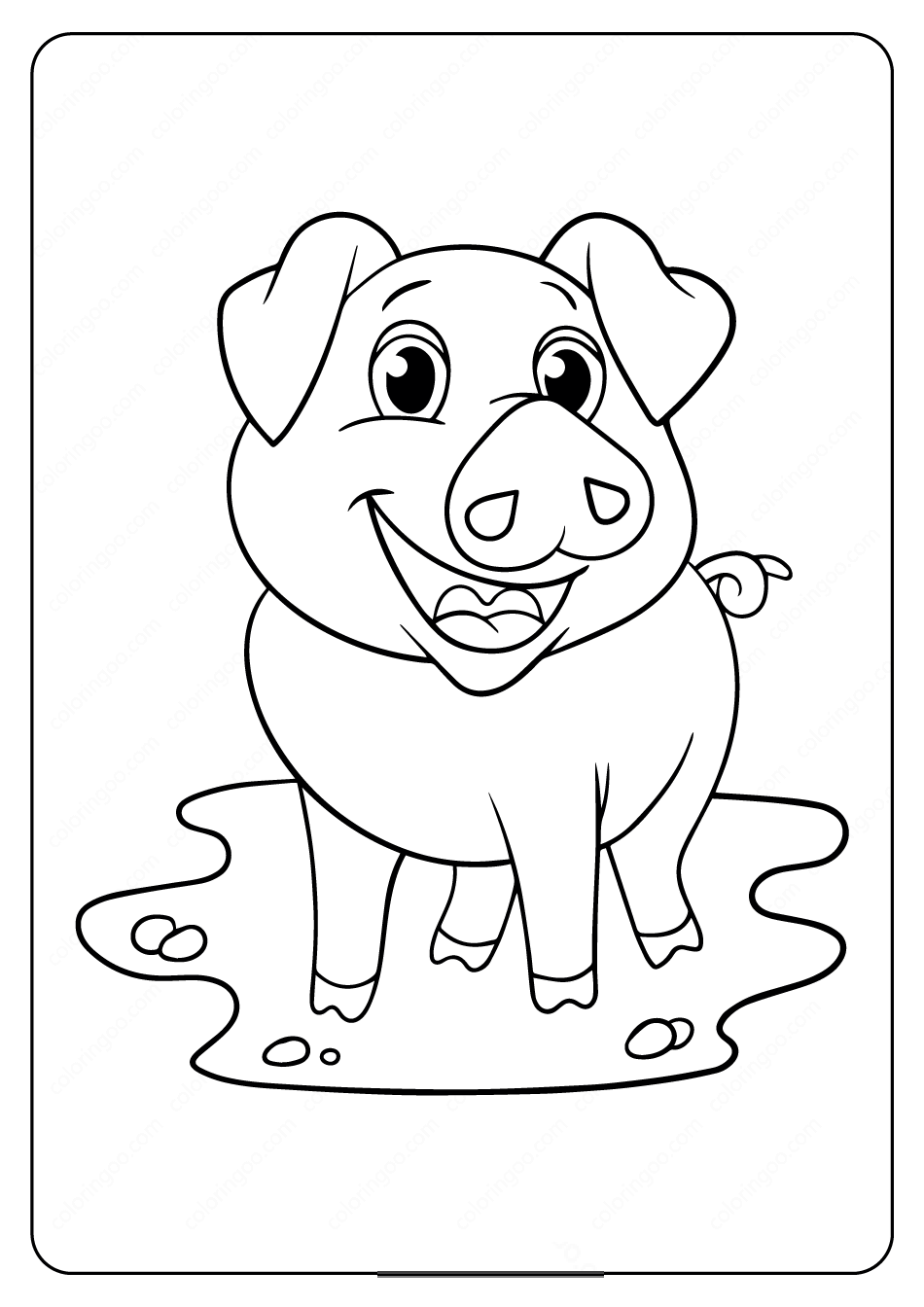 Printable Baby Pig coloring pages Free For Kids
