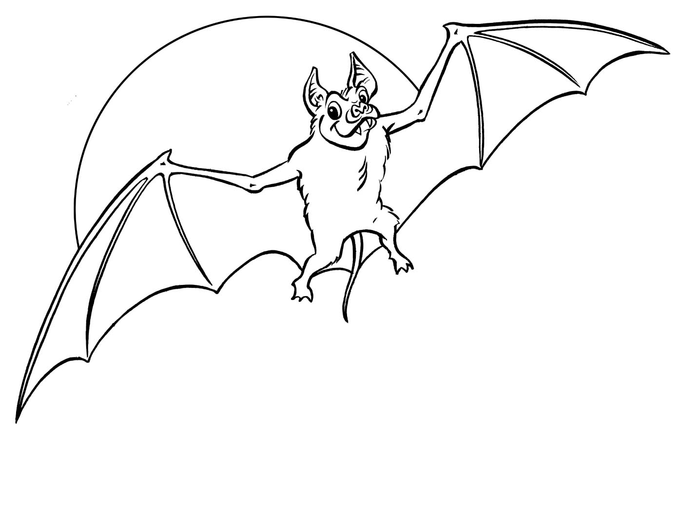 Free Bat Coloring Page Fly