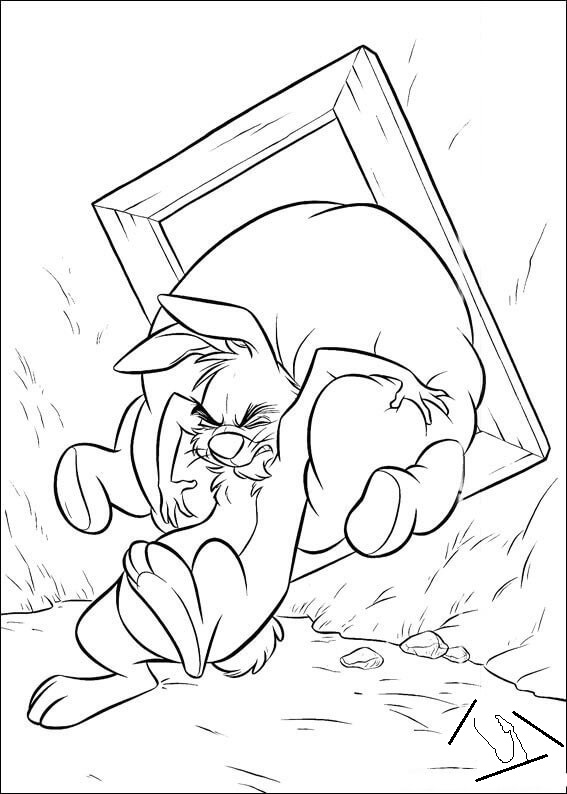 Rabbit Is Pushing Baby Winnie The Pooh Coloring Page