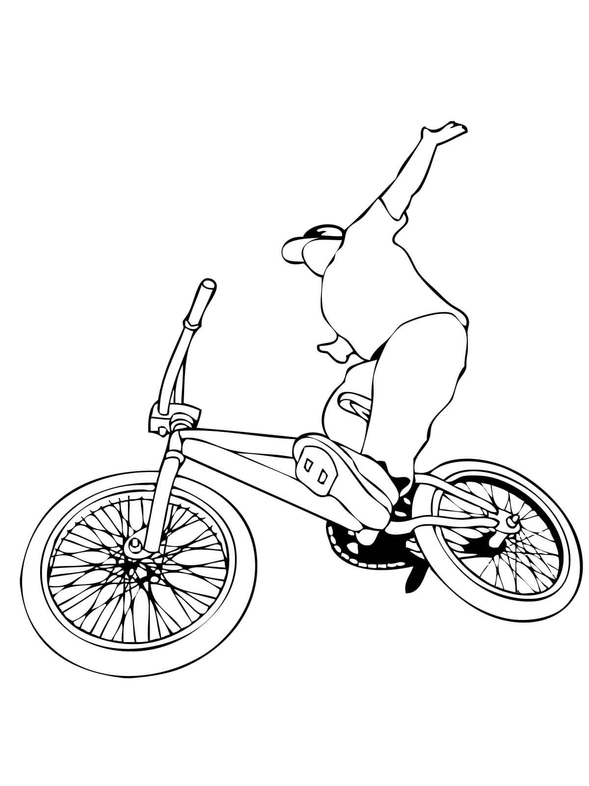 Riding Bmx Bicycle Coloring Page