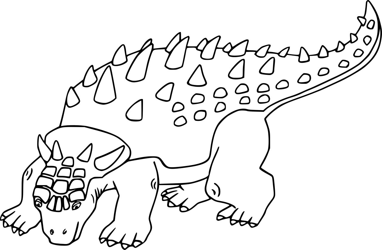 Sauropelta Dinosaur Ankylosaurus Coloring Page