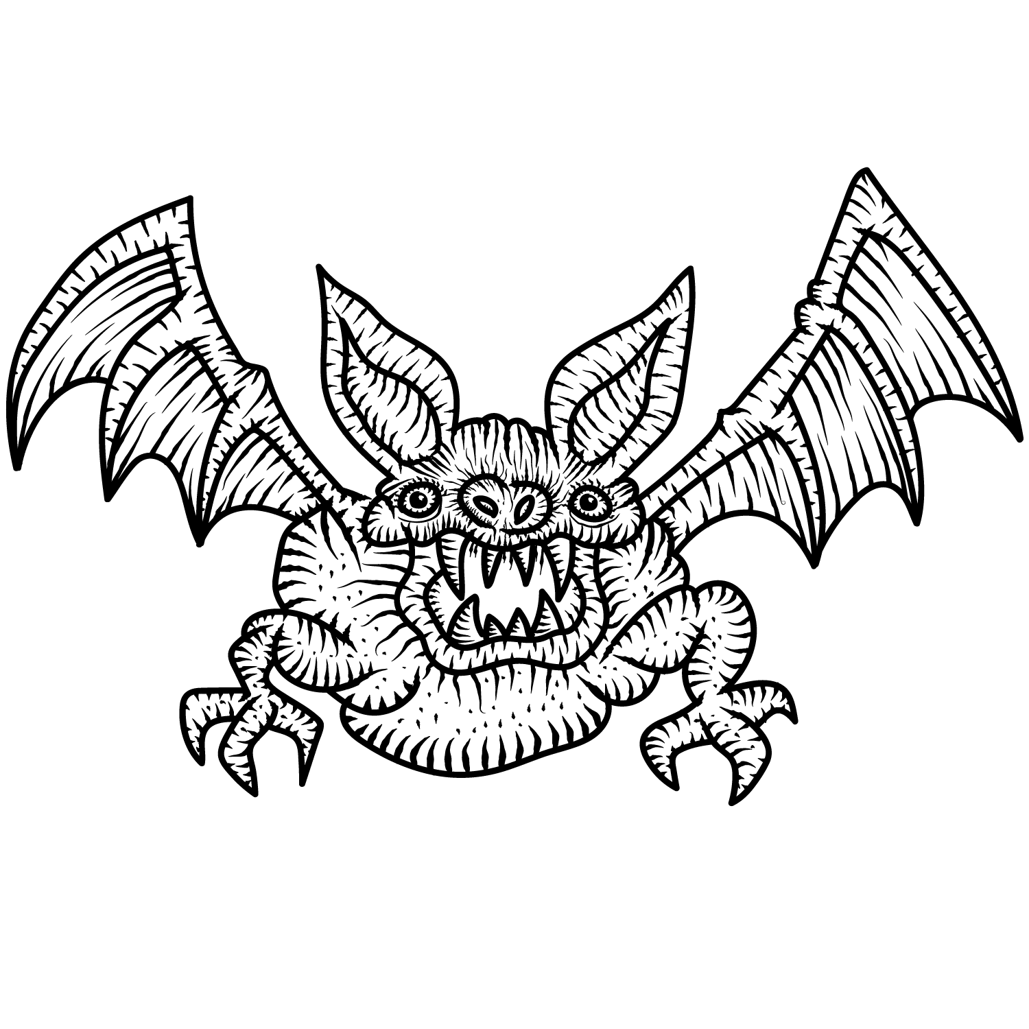 Scary Printable Bat Coloring Pages Coloring Page