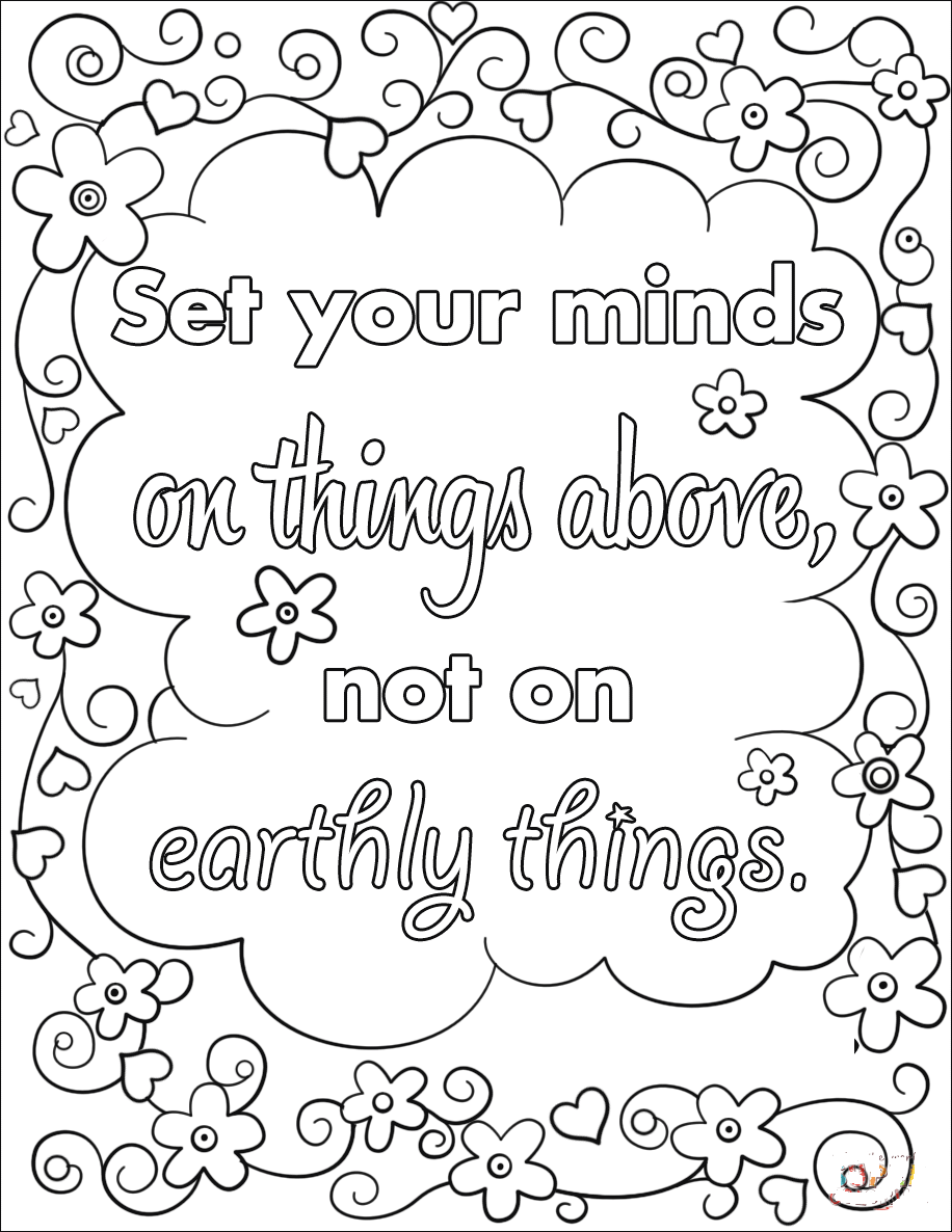 Bible Verse Earthly Coloring Page