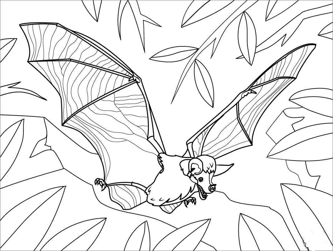 Spectral Bat Coloring Page