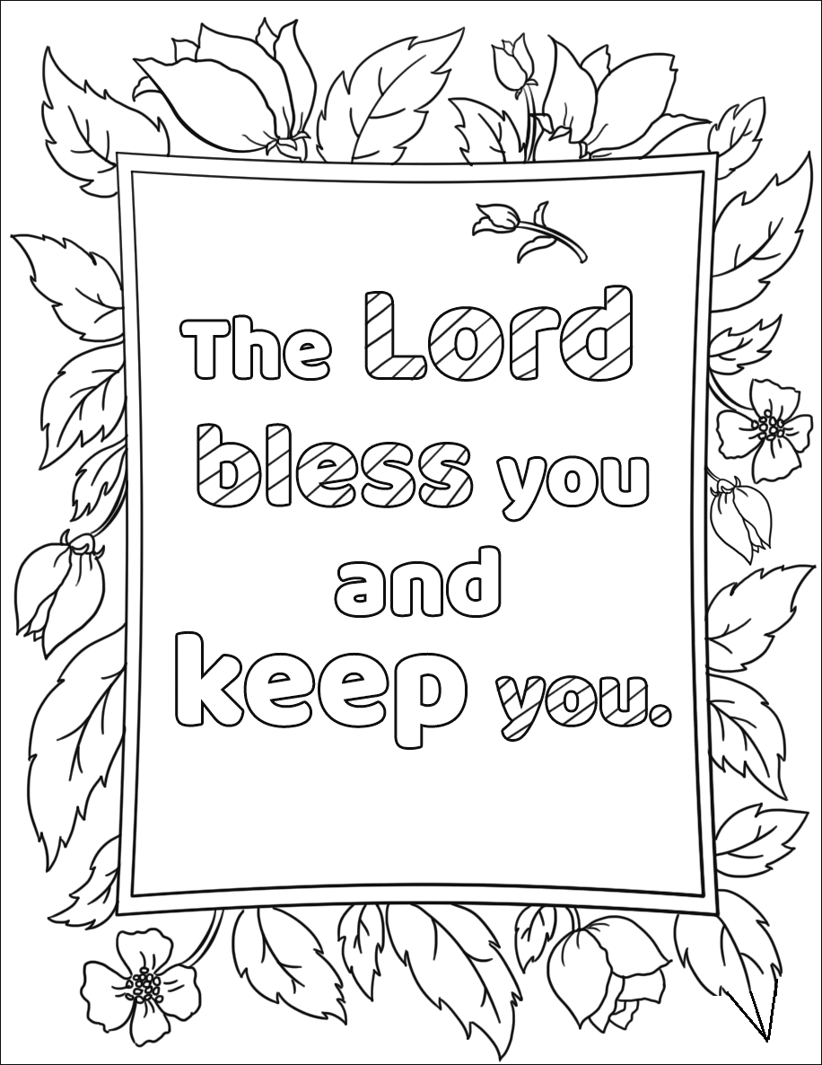 Bible Verse Lord Bless Coloring Page