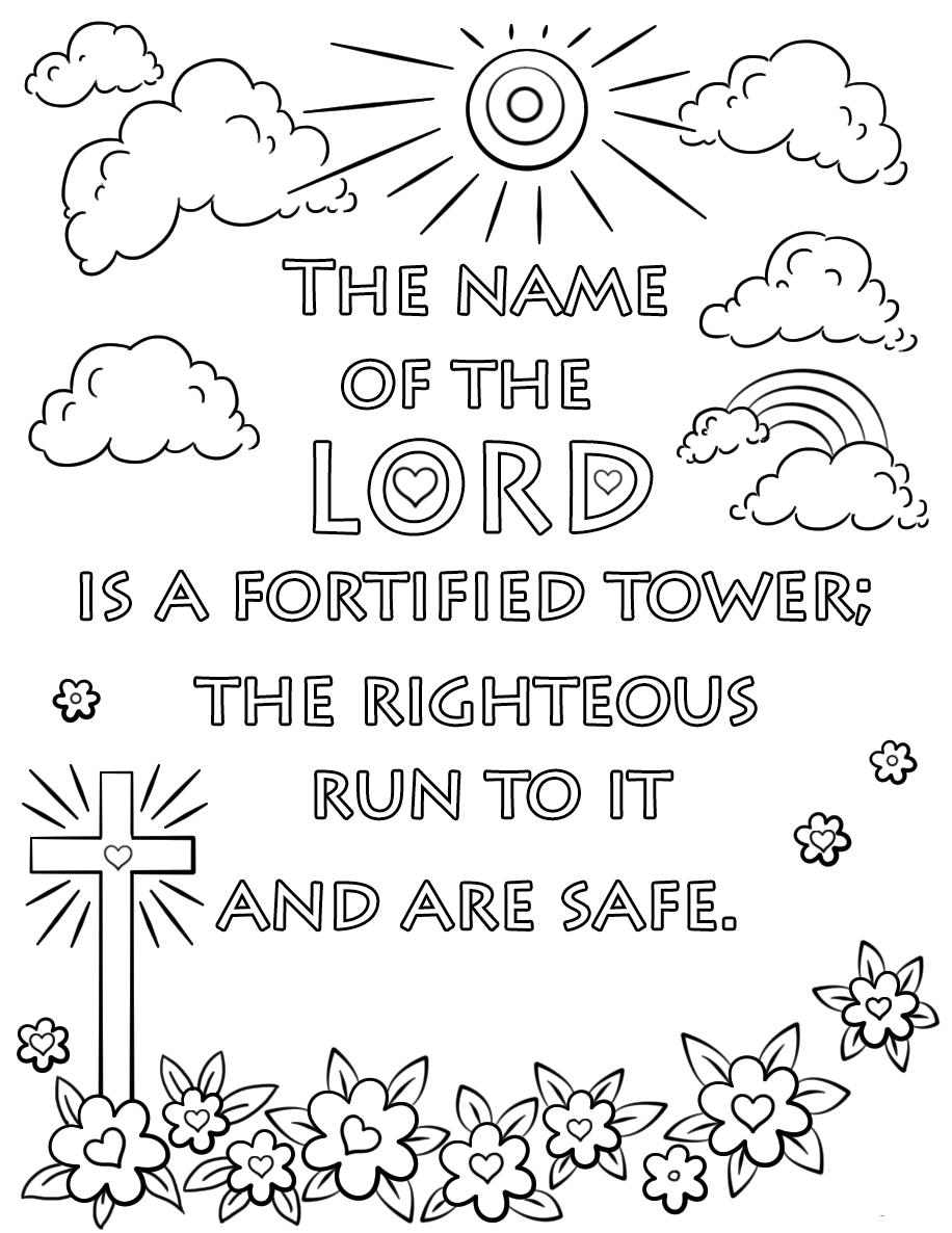 Bible Verse Tower Coloring Page