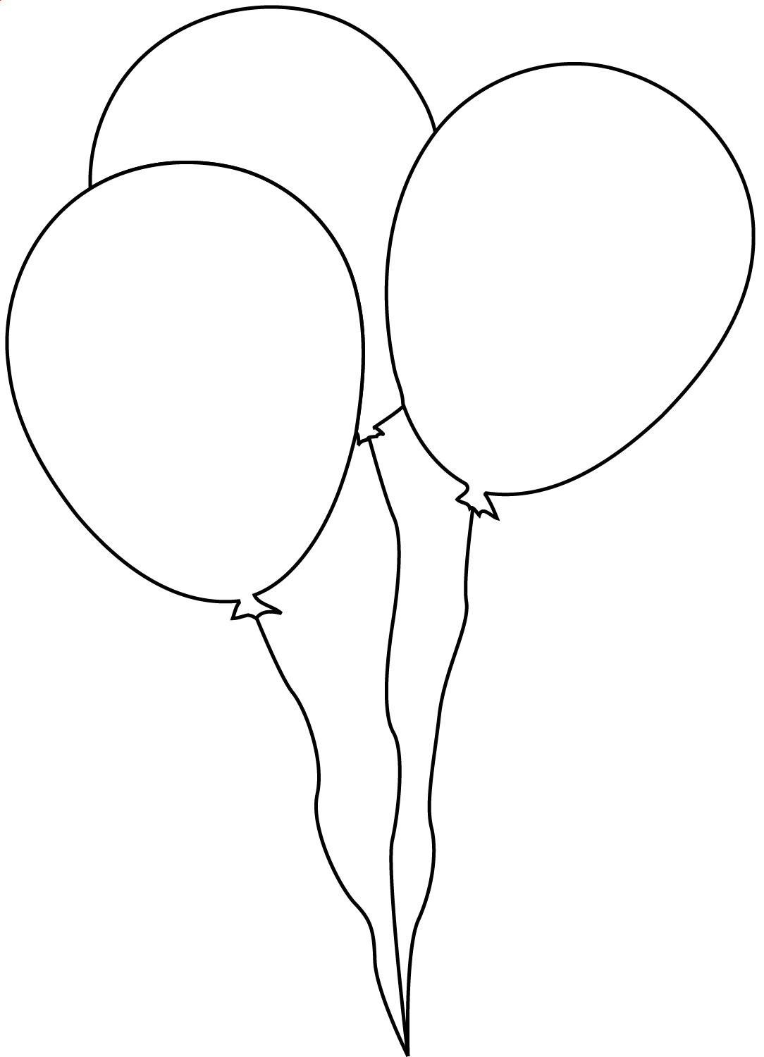 New Three Balloons Coloring Page Coloring Page