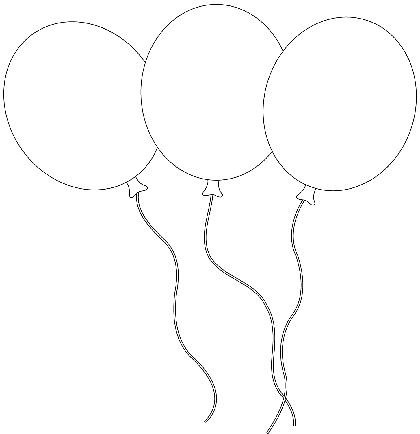 Nice three Balloons Coloring Page