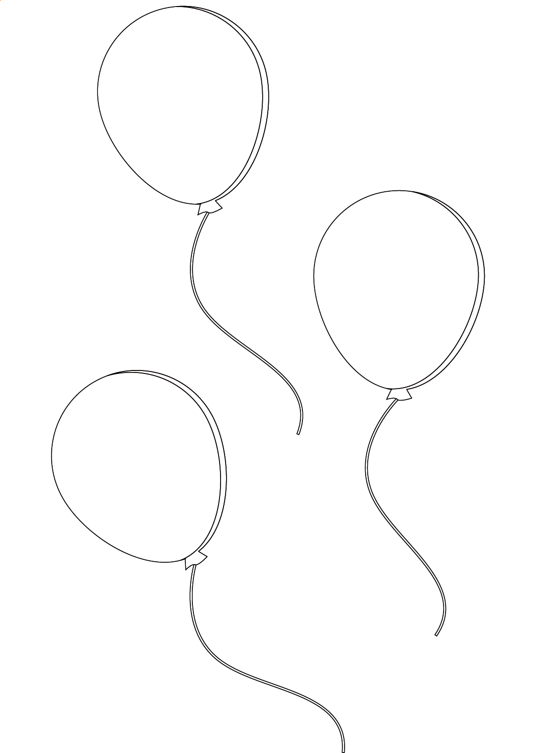 Three balloons Coloring Page Coloring Page