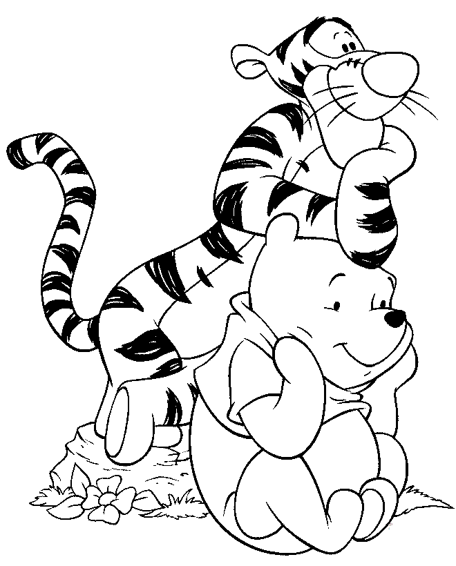 Tigger And Baby Winnie The Pooh Look At The Same Thing