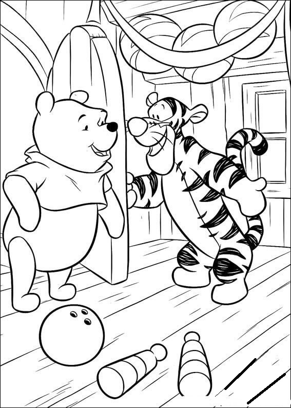 Tigger Open The Door For Pooh Coloring Page