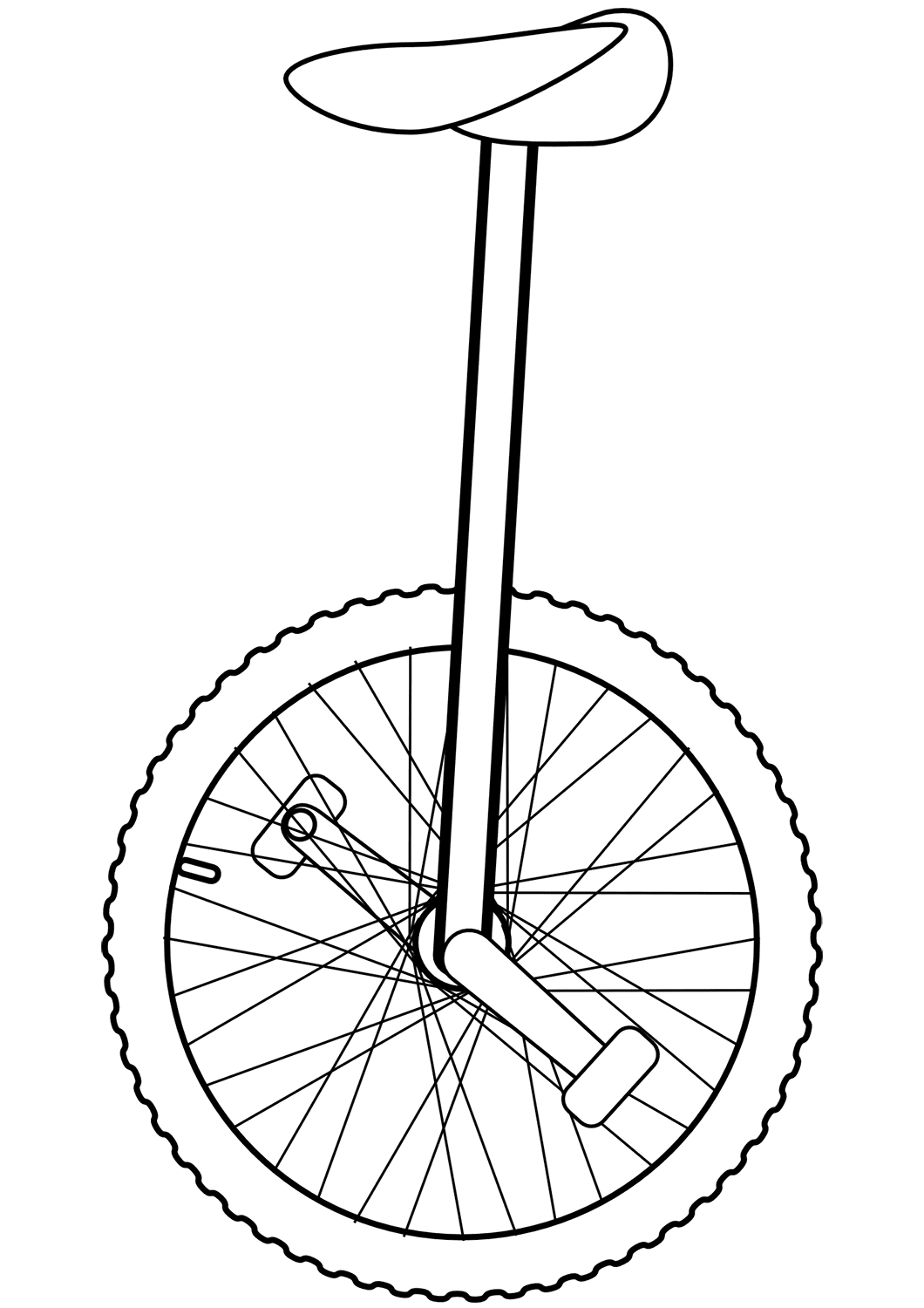 Unicycle Bicycle Coloring Page