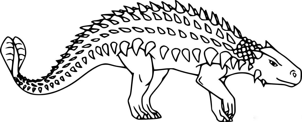 Very Simple Ankylosaurid Dinosaur Coloring Page