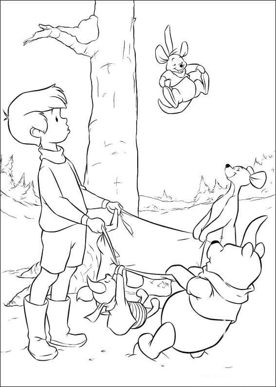 Baby Winnie The Pooh Waiting For Roo Coloring Page