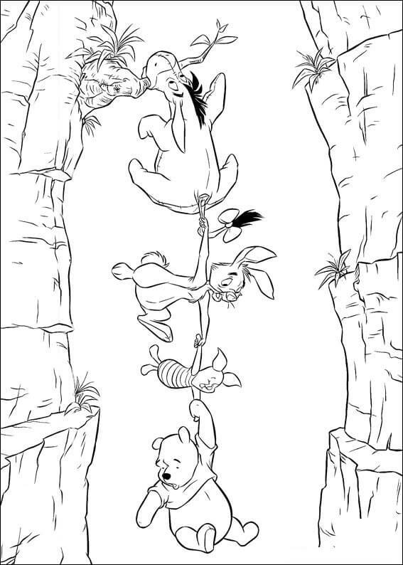 Baby Winnie The Pooh Waiting To Fall Coloring Page