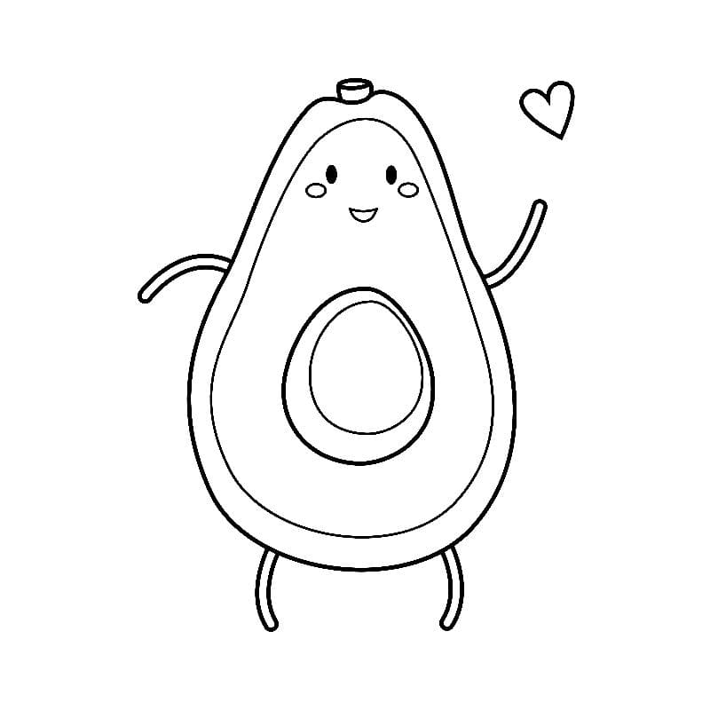 Avocado With Eyes Coloring Page