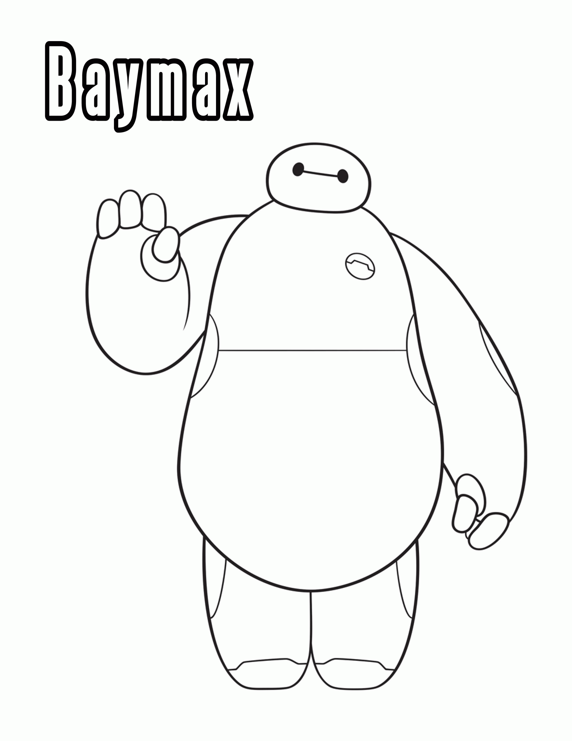 Baymax Only Coloring Page