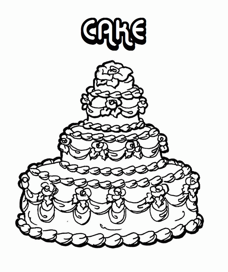 Birthday Cake Only Coloring Page