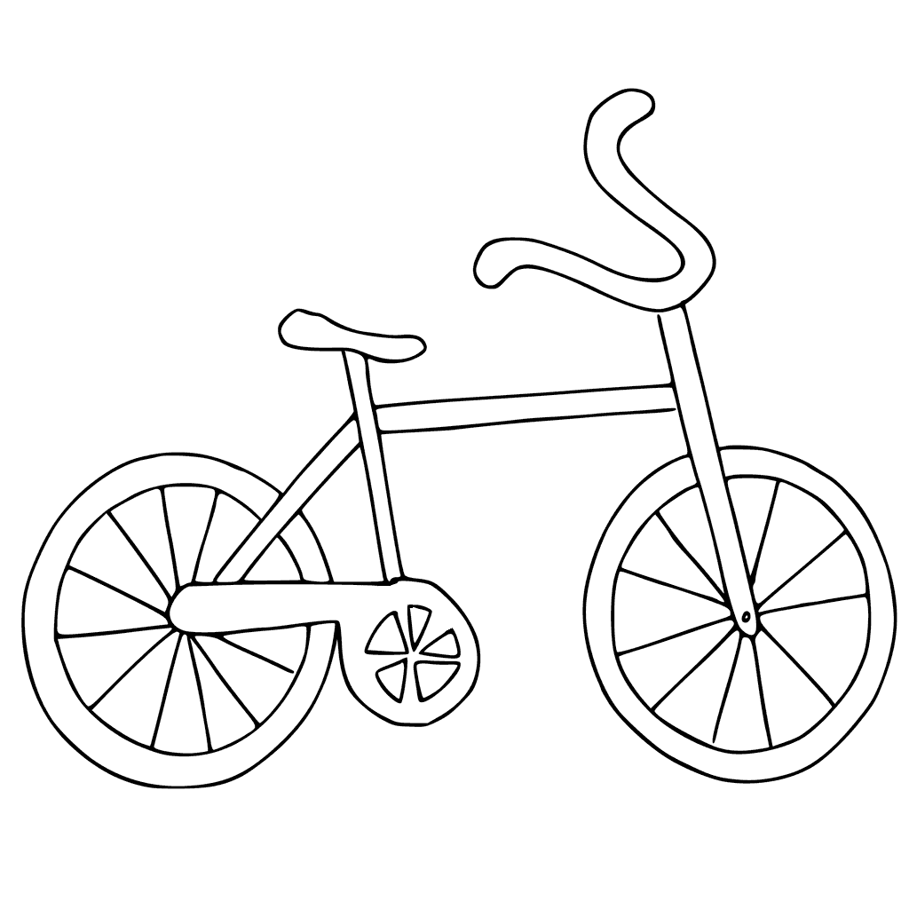 Bicycle Alone Coloring Page