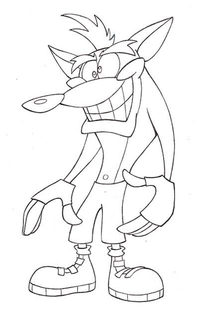 Crash Bandicoot Only Coloring Page