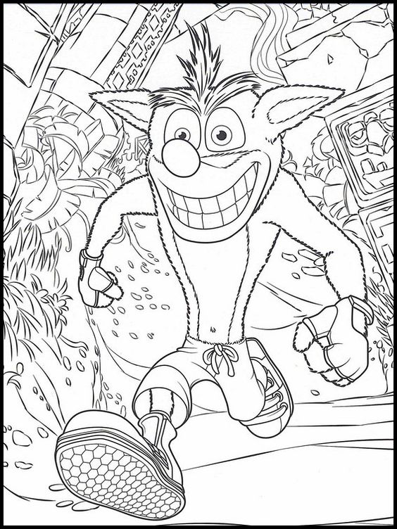 Crash Bandicoot Jump Coloring Page